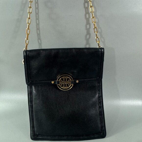 Tory Burch Black Leather Slim Shoulder/Crossbody Bag - Picture 1 of 15